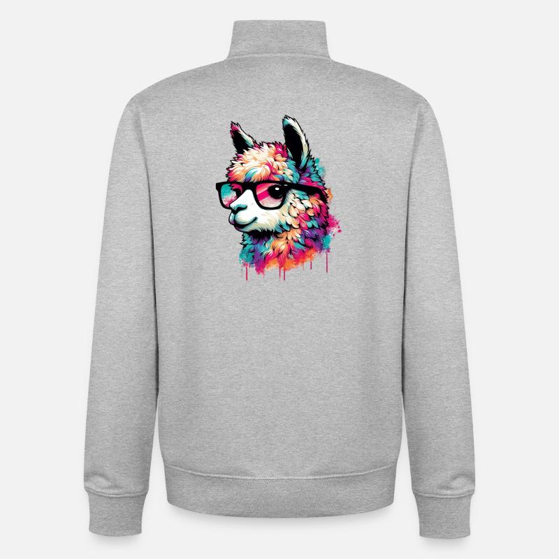 Alpaca - Unisex Organic Zip Sweatshirt by Stanley/Stella - heather grey