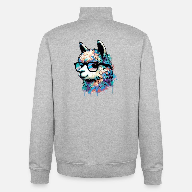 Alpaca - Unisex Organic Zip Sweatshirt by Stanley/Stella - heather grey
