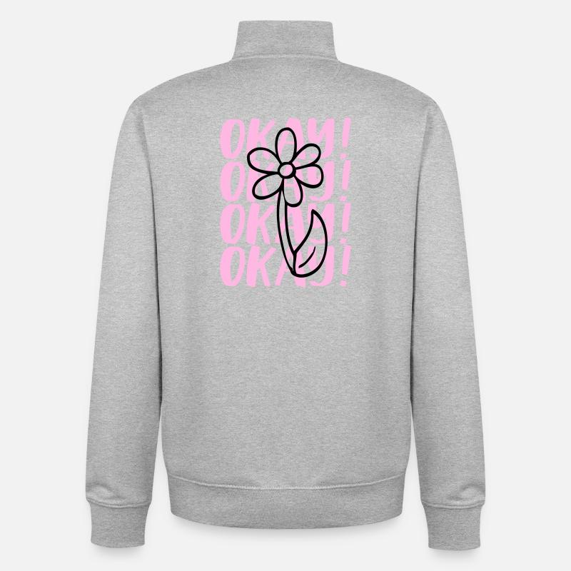 Design de déclaration - Sweat zippé unisexe en coton bio Stanley/Stella - gris chiné