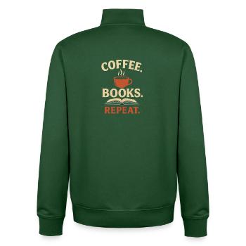 Coffee books repeat - Unisex Organic Zip Sweatshirt von Stanley/Stella - Flaschengrün - Hinten - AI Model Male 185 dark (185cm)