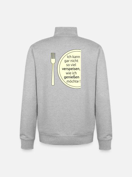 Eat and enjoy - Unisex Organic Zip Sweatshirt by Stanley/Stella - heather grey