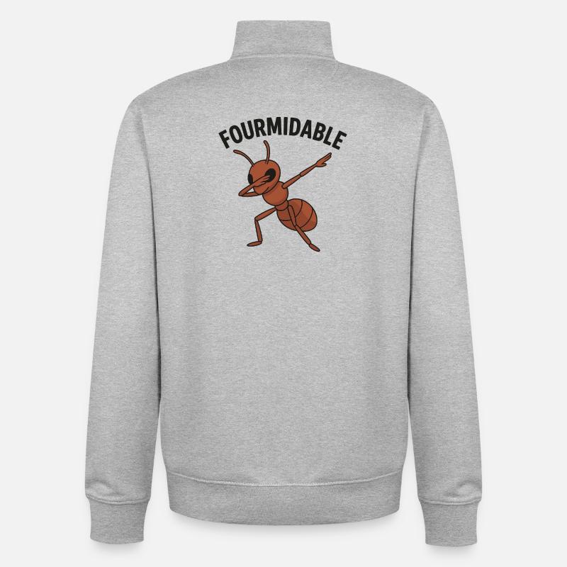 Fourmidable Dab Ant - Unisex Organic Zip Sweatshirt by Stanley/Stella - heather grey