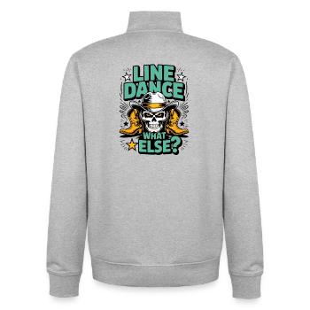 Line Dance What Else? - Unisex Organic Zip Sweatshirt von Stanley/Stella - Grau meliert - Hinten - AI Model Male 185 light (185cm)