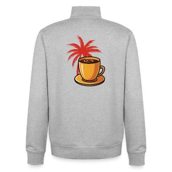 Tropical Coffee Palm Style - Unisex Organic Zip Sweatshirt by Stanley/Stella - heather grey - Back - AI Model Male 185 light (185cm)