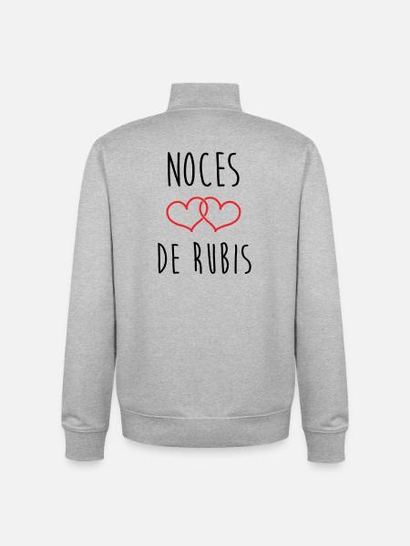 Rubinhochzeit – 35 Jahre Ehe - Unisex Organic Zip Sweatshirt von Stanley/Stella - Grau meliert