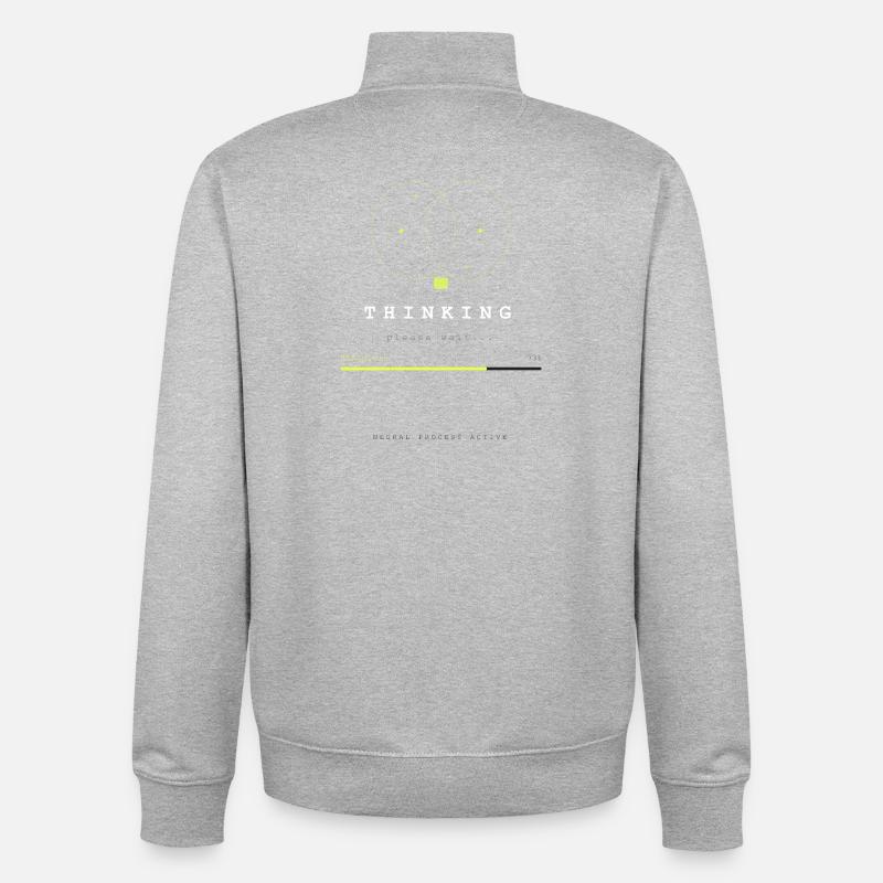 BRAIN.EXE IS LOADING - Sweat zippé unisexe en coton bio Stanley/Stella - gris chiné