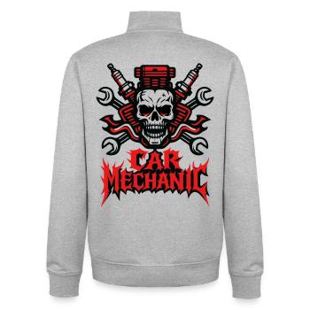 Car Mechanic Heavy Metal - Unisex Organic Zip Sweatshirt by Stanley/Stella - heather grey - Back - AI Model Male 185 light (185cm)