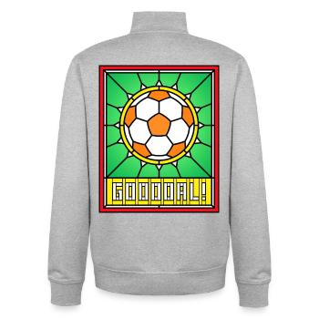 Stained Glass Foot Ball - Unisex Organic Zip Sweatshirt by Stanley/Stella - heather grey - Back - AI Model Male 185 light (185cm)