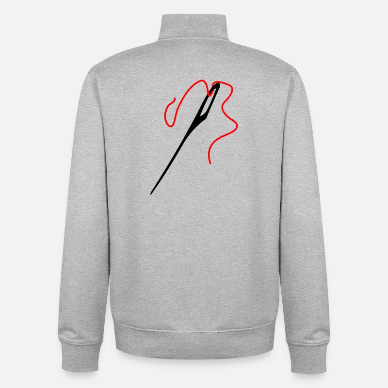 Needle and thread - Unisex Organic Zip Sweatshirt by Stanley/Stella - heather grey