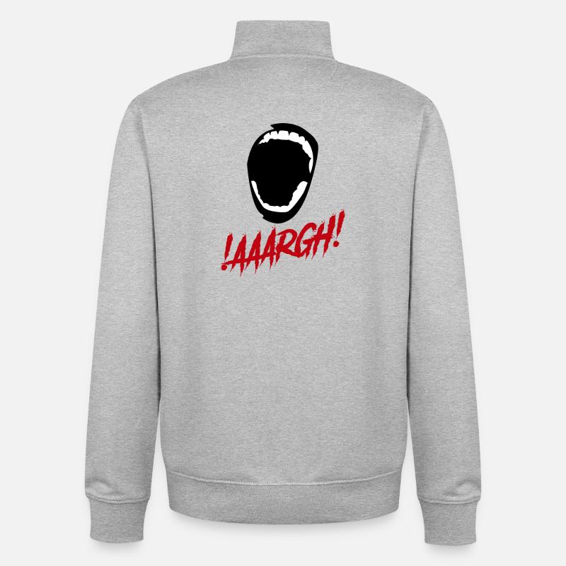 Argh!!! Crier!!! - Sweat zippé unisexe en coton bio Stanley/Stella - gris chiné