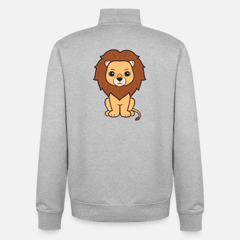 Lion Lion - Sweat zippé unisexe en coton bio Stanley/Stella - gris chiné
