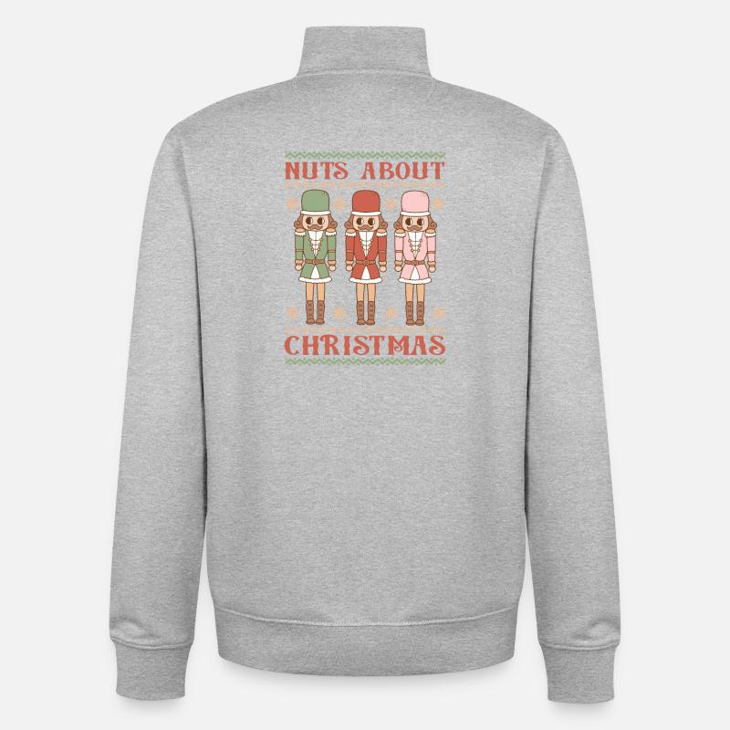 Pull de Noël moche - Sweat zippé unisexe en coton bio Stanley/Stella - gris chiné