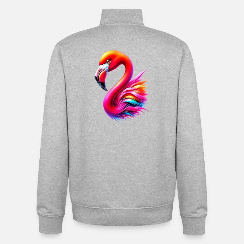 Flamant - Sweat zippé unisexe en coton bio Stanley/Stella - gris chiné