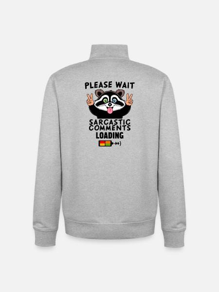 Funny raccoon - Unisex Organic Zip Sweatshirt by Stanley/Stella - heather grey