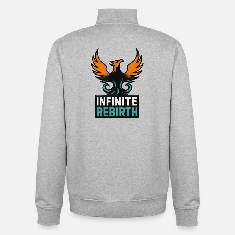 Infinite Rebirth – Phönix - Unisex Organic Zip Sweatshirt von Stanley/Stella - Grau meliert
