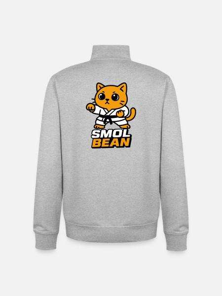 Katzenkämpfer im Dojo - Unisex Organic Zip Sweatshirt von Stanley/Stella - Grau meliert