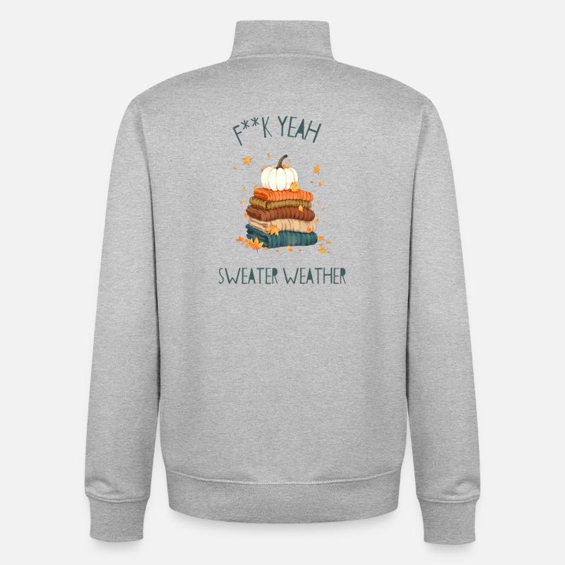 Pile de pulls automnaux - Sweat zippé unisexe en coton bio Stanley/Stella - gris chiné