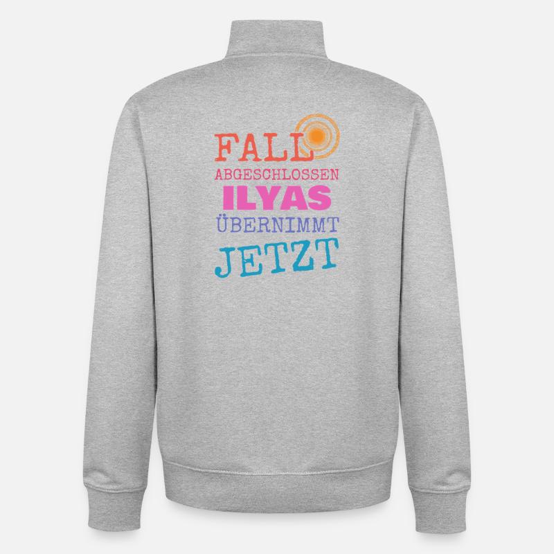 Ilyas als Vorname - Unisex Organic Zip Sweatshirt von Stanley/Stella - Grau meliert