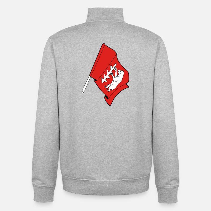 Drapeau du Warwickshire - Sweat zippé unisexe en coton bio Stanley/Stella - gris chiné