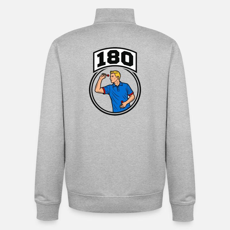 180 fléchettes - Sweat zippé unisexe en coton bio Stanley/Stella - gris chiné
