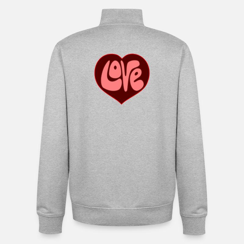 Conception de cœur d’amour par Cean - Sweat zippé unisexe en coton bio Stanley/Stella - gris chiné
