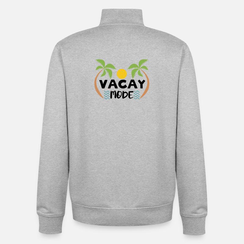 T-shirt évasion tropical - Sweat zippé unisexe en coton bio Stanley/Stella - gris chiné