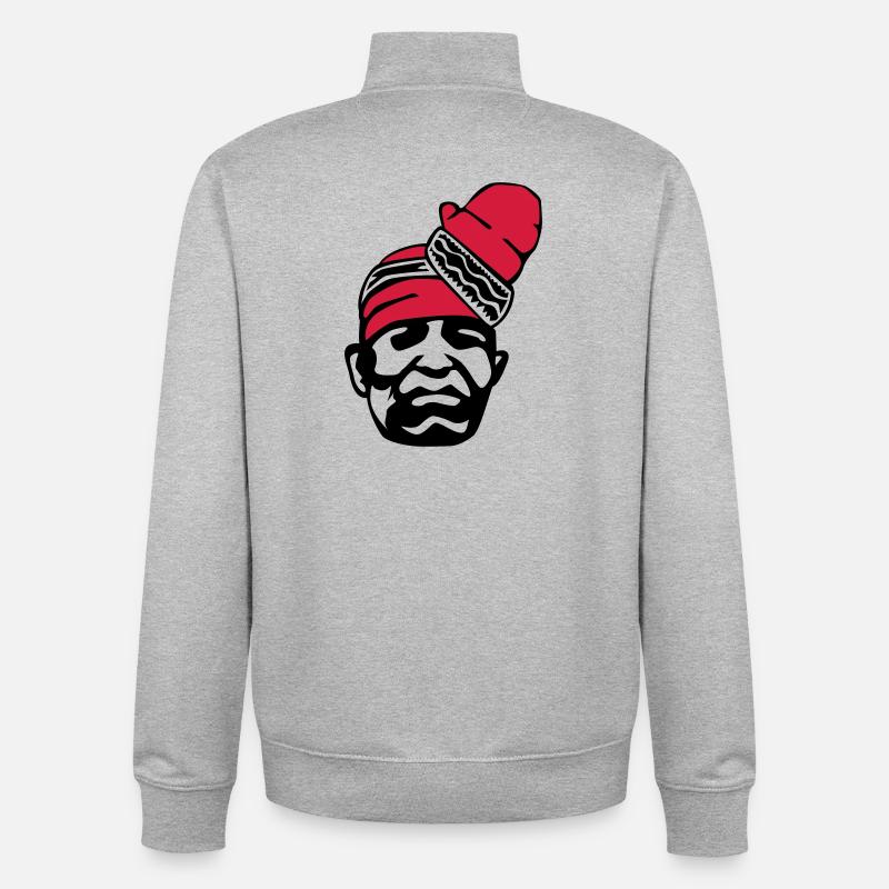 Alifuru Gesicht - Unisex Organic Zip Sweatshirt von Stanley/Stella - Grau meliert