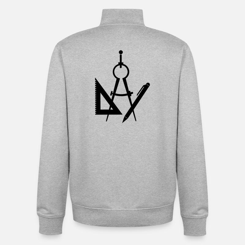 Tool architect passer logo - Unisex Organic Zip Sweatshirt by Stanley/Stella - heather grey
