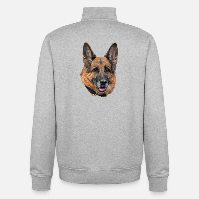 Schäferhund - Unisex Organic Zip Sweatshirt von Stanley/Stella - Grau meliert
