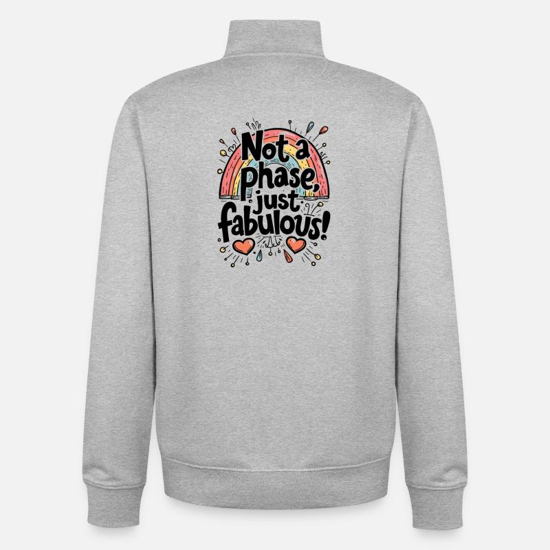 PAS UNE PHASE, JUSTE FABULEUX - Sweat zippé unisexe en coton bio Stanley/Stella - gris chiné