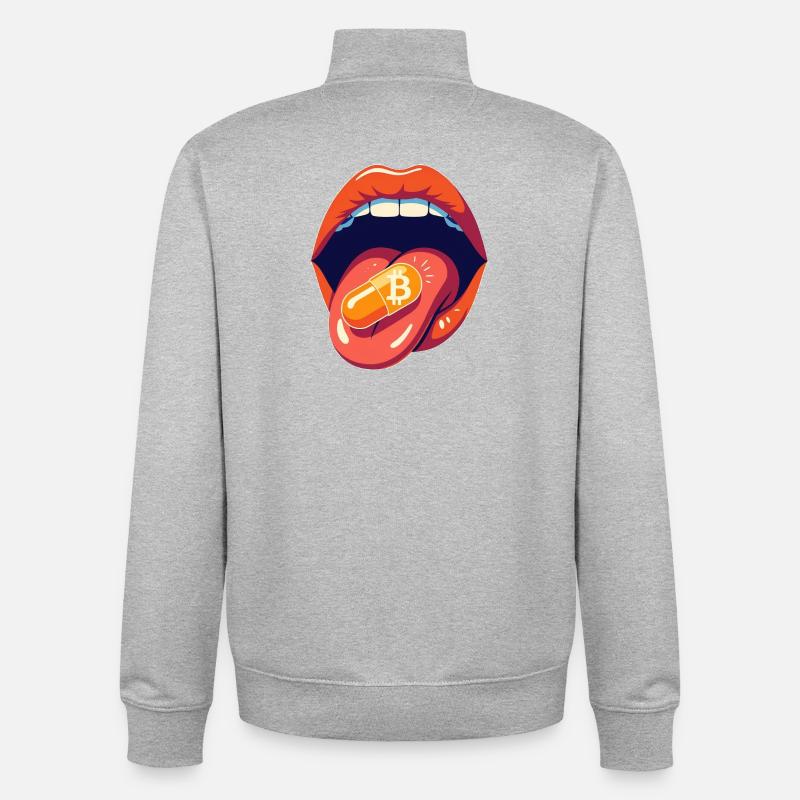 bitcoin orangepill basic - Unisex Organic Zip Sweatshirt von Stanley/Stella - Grau meliert