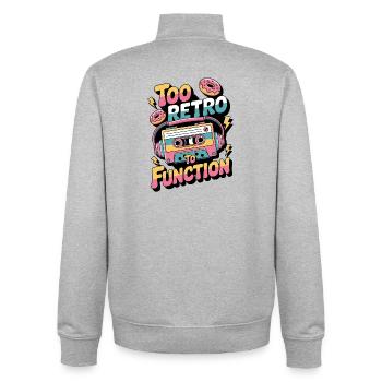 90s Retro – Too Retro To Function - Unisex Organic Zip Sweatshirt by Stanley/Stella - heather grey - Back - AI Model Male 185 light (185cm)