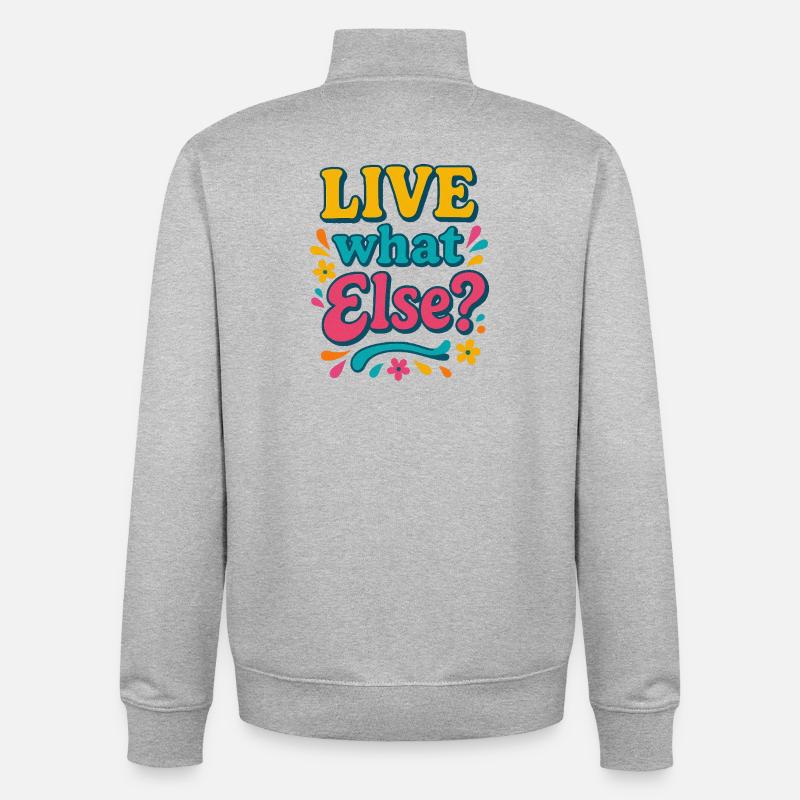 Live What Else Retro-Typografie - Unisex Organic Zip Sweatshirt von Stanley/Stella - Grau meliert