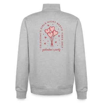Galentines-Party-Freunde Valentinstags-Mädelsabend - Unisex Organic Zip Sweatshirt von Stanley/Stella - Grau meliert - Hinten - AI Model Male 185 light (185cm)