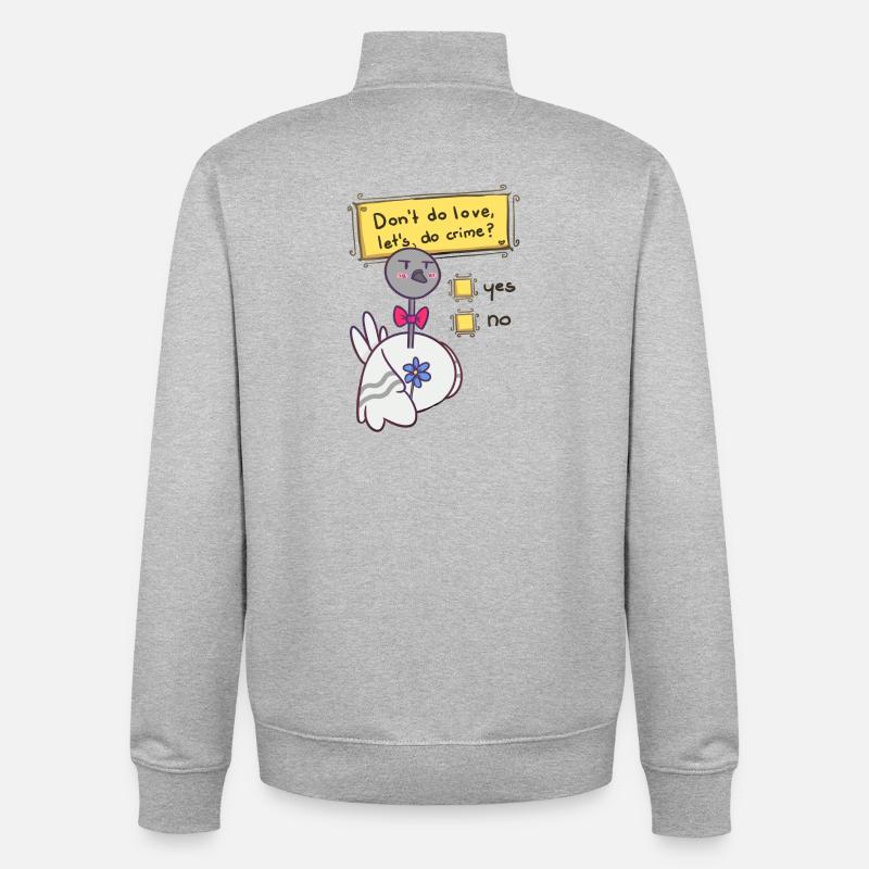Ne fais pas d’amour - Sweat zippé unisexe en coton bio Stanley/Stella - gris chiné