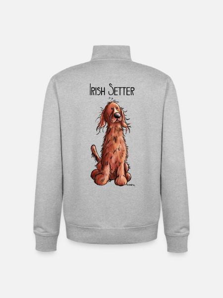 Fröhlicher Irish Setter - Unisex Organic Zip Sweatshirt von Stanley/Stella - Grau meliert
