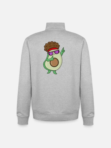 Danse Cool Avacado - Sweat zippé unisexe en coton bio Stanley/Stella - gris chiné