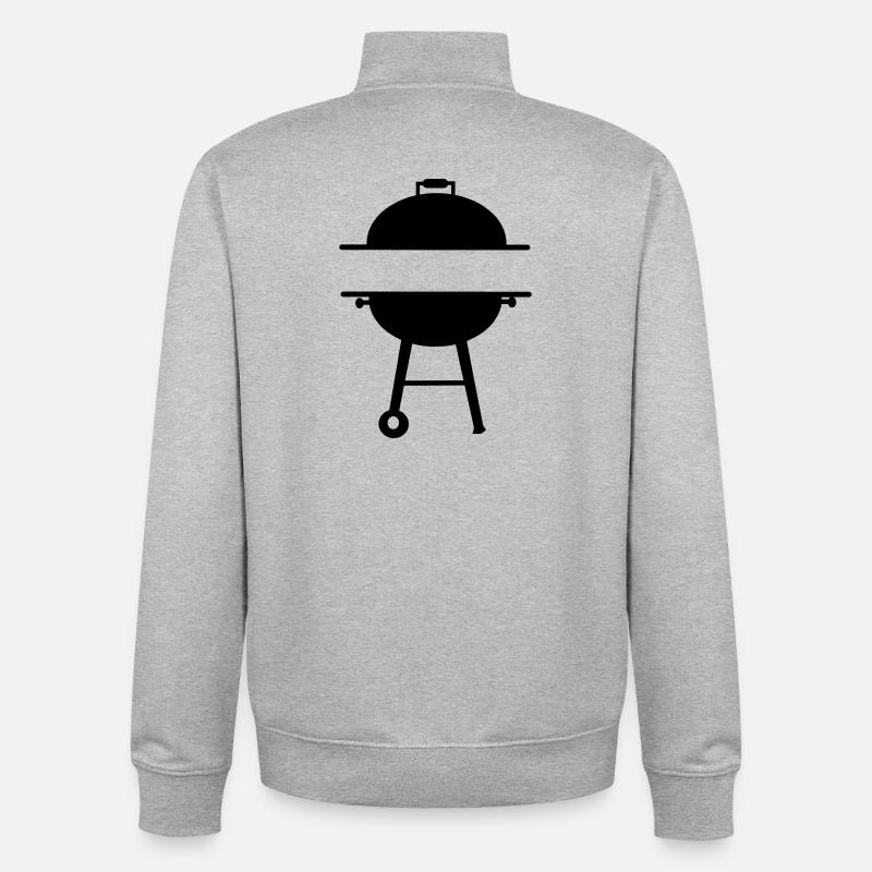 BBQ-Monogramm-Emblem - Unisex Organic Zip Sweatshirt von Stanley/Stella - Grau meliert