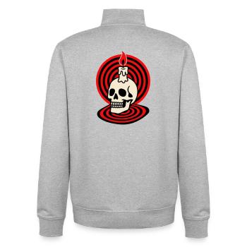 Hypno Skull - Unisex Organic Zip Sweatshirt by Stanley/Stella - heather grey - Back - AI Model Male 185 light (185cm)