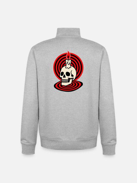 Hypno Skull - Unisex Organic Zip Sweatshirt von Stanley/Stella - Grau meliert