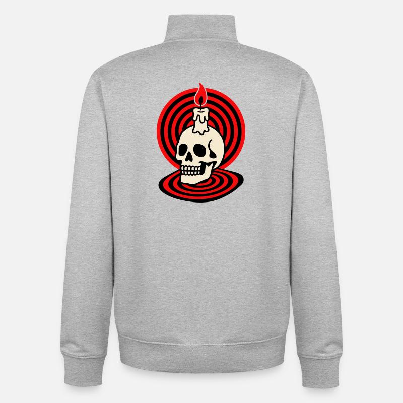 Hypno Skull - Unisex Organic Zip Sweatshirt von Stanley/Stella - Grau meliert