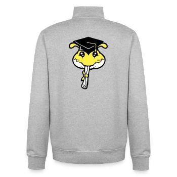 Caterpillar High School Graduation Passed College Worm - Unisex Organic Zip Sweatshirt by Stanley/Stella - heather grey - Back - AI Model Male 185 light (185cm)