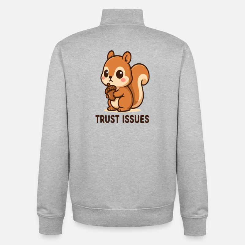 Eichhörnchen mit Trust Issues - Unisex Organic Zip Sweatshirt von Stanley/Stella - Grau meliert