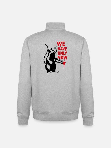 We Only Now Rat Art - Unisex Organic Zip Sweatshirt by Stanley/Stella - heather grey