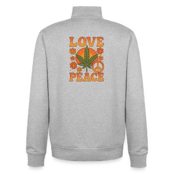 Love Peace Hippie Vibes - Unisex Organic Zip Sweatshirt by Stanley/Stella - heather grey - Back - AI Model Male 185 light (185cm)