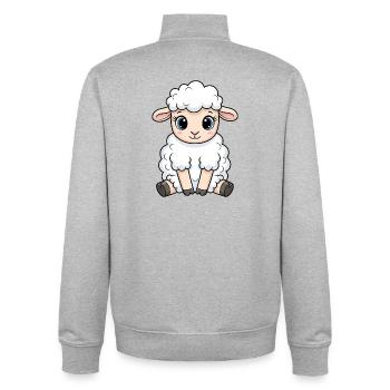 Kuscheliges Lamm Cartoon - Unisex Organic Zip Sweatshirt von Stanley/Stella - Grau meliert - Hinten - AI Model Male 185 light (185cm)