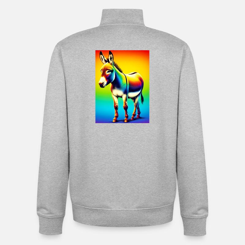 Mule âne - Sweat zippé unisexe en coton bio Stanley/Stella - gris chiné