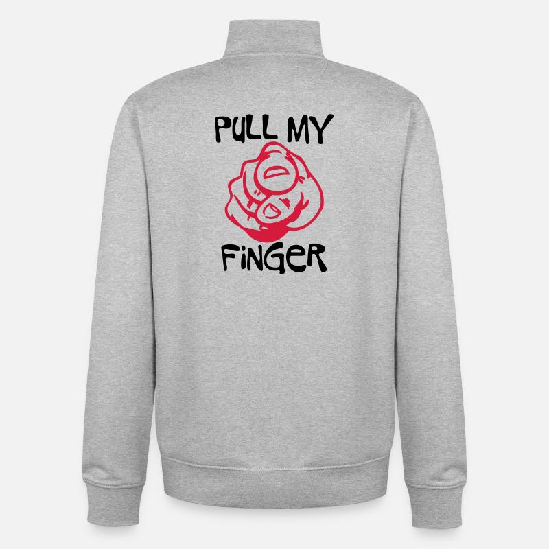 Pull my Finger - Unisex Organic Zip Sweatshirt von Stanley/Stella - Grau meliert