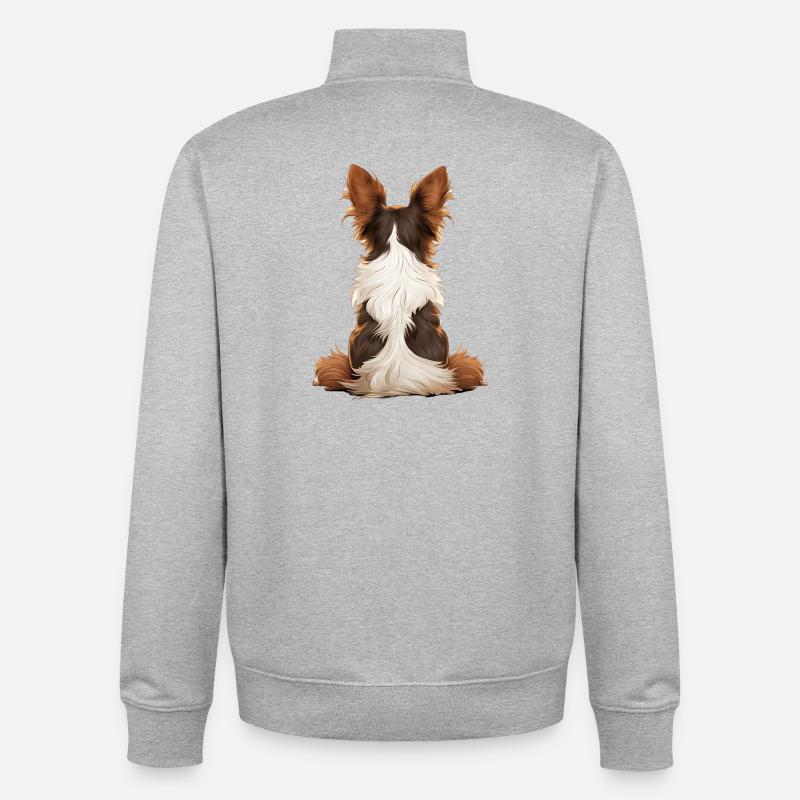 Papillon - Sweat zippé unisexe en coton bio Stanley/Stella - gris chiné