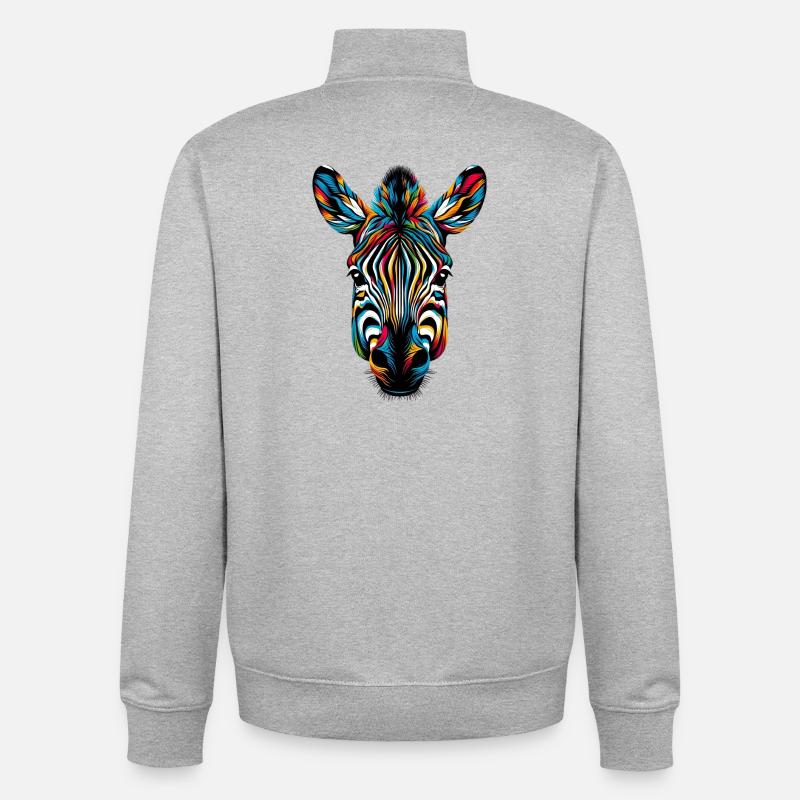 Zebra - Unisex Organic Zip Sweatshirt von Stanley/Stella - Grau meliert
